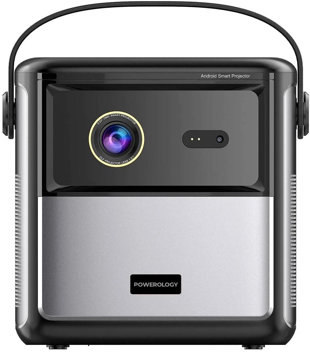 پروژکتور 4K جی‌تی‌وی پاورولوژی مدل PGTVPBK، رزولوشن FHD، وای‌فای، اندروید 9، باتری 15000 میلی‌آمپر ساعت، پشتیبانی از محتوای سه بعدی، رابط صوتی USB و HDMI و 3.5 میلی‌متری، مشکی | PGTVPBK