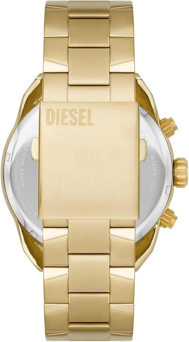 ساعت مچی مردانه دیزل کرونوگراف استیل ضد زنگ با بند چرمی و قاب ۴۹ میلی متری