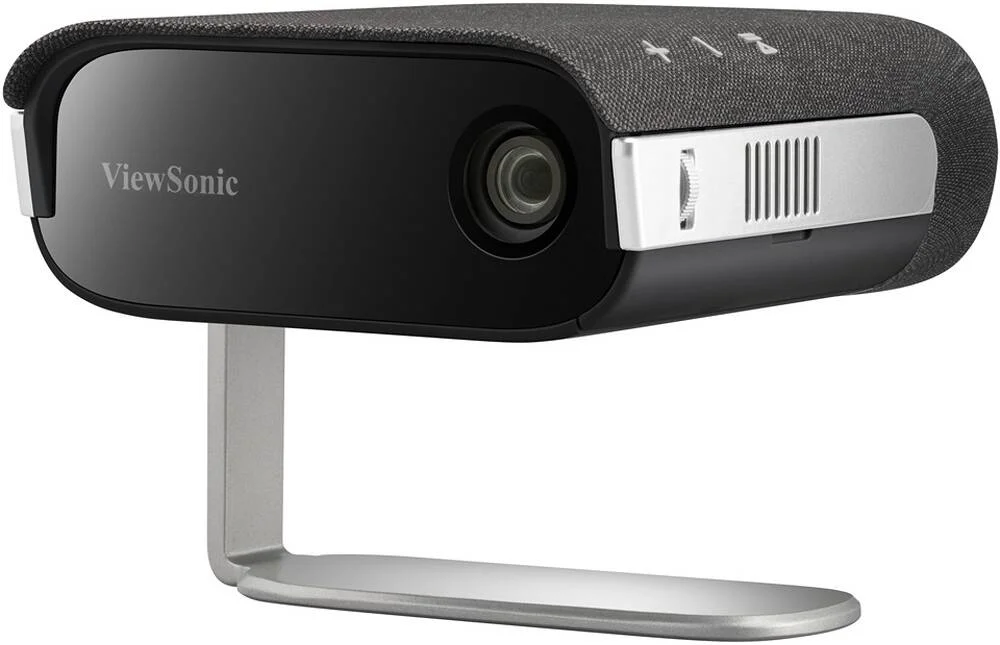 پروژکتور ViewSonic M1X، سیستم تصویر WVGA 0.2 اینچی، رزولوشن اصلی 854 x 480، روشنایی 360 لومن LED، نسبت پرتاب 1.2، لنز F 1.7، F 5.5mm، اندازه تصویر 24 تا 100 اینچ، مشکی | M1X