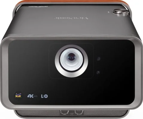 پروژکتور سینمای خانگی هوشمند قابل حمل LED با پرتاب کوتاه ViewSonic X10-4K True 4K UHD، روشنایی 2400 لومن LED، بلوتوث و Wi-Fi، نسبت پرتاب کوتاه 0.8، بلندگوهای داخلی، مشکی | VS17612