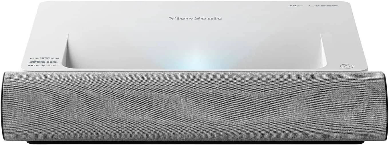 پروژکتور لیزری هوشمند فوق العاده کوتاه برد 4K HDR ویوسونیک X2000L-4K، روشنایی 2000 انسی لومن، وای فای / بلوتوث، پشتیبانی از HDR/HLG، صدای Harman Kardon با پشتیبانی از Dolby/DTS، USB / HDMI / RJ45، سفید | X2000L-4K