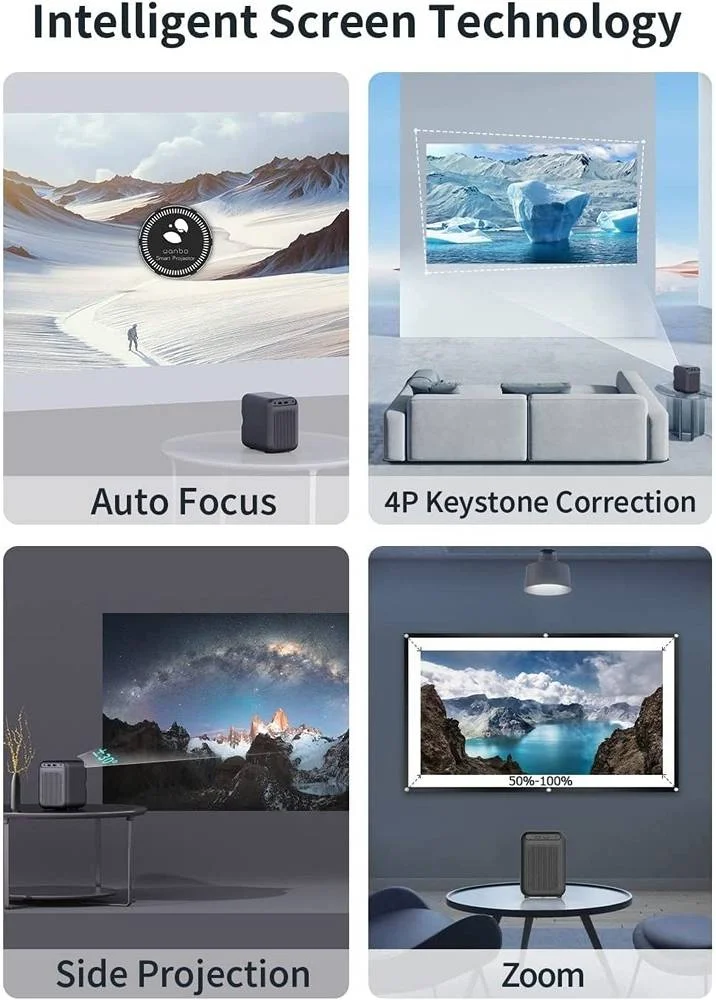 پروژکتور اندرویدی Wanbo TT با وای فای 5G، تراشه درجه تلویزیون MTK9266، کیفیت اصلی 1080P Full HD 4K HDR، روشنایی 650 انسی لومن، موتور ضد گرد و غبار، بلوتوث، کیستون 4D، افکت صدای دالبی، مشکی | B0C27L1FWC