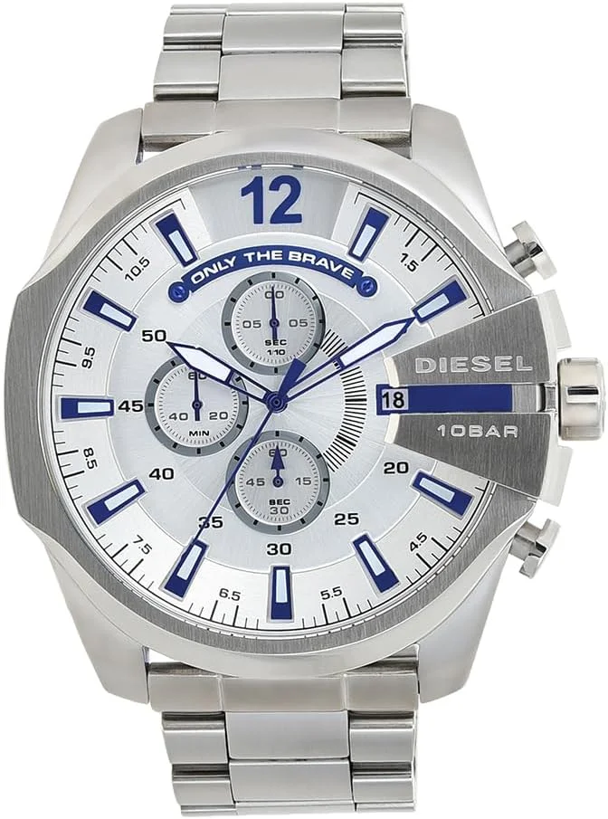 ساعت مچی مردانه دیزل Mega Chief، اندازه قاب 59 میلی متر، بدنه استیل