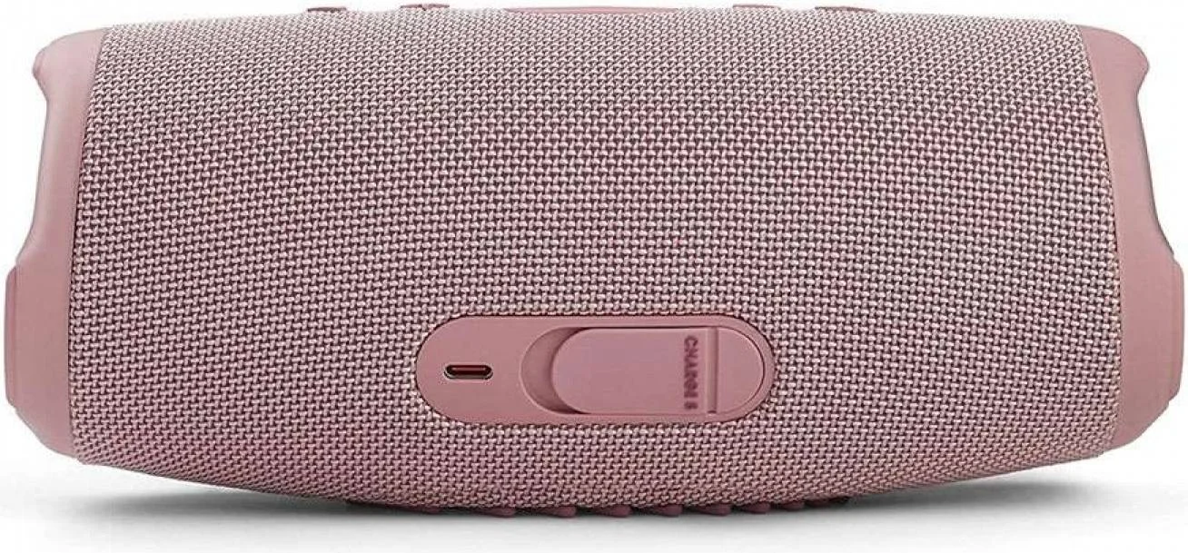 اسپیکر بلوتوثی JBL Charge 5، مناسب فضای باز، ضد آب، دارای استاندارد ضد گرد و غبار، تا 20 ساعت پخش مداوم، قابلیت اتصال همزمان به دو دستگاه موبایل، اتصال USB Type-C، صورتی | CHARGE5-PK