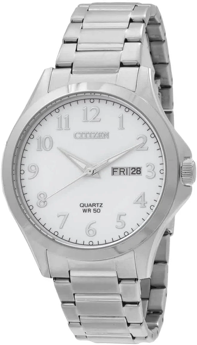 ساعت مچی مردانه سیتیزن کوارتز صفحه سفید مدل BF2021-82A