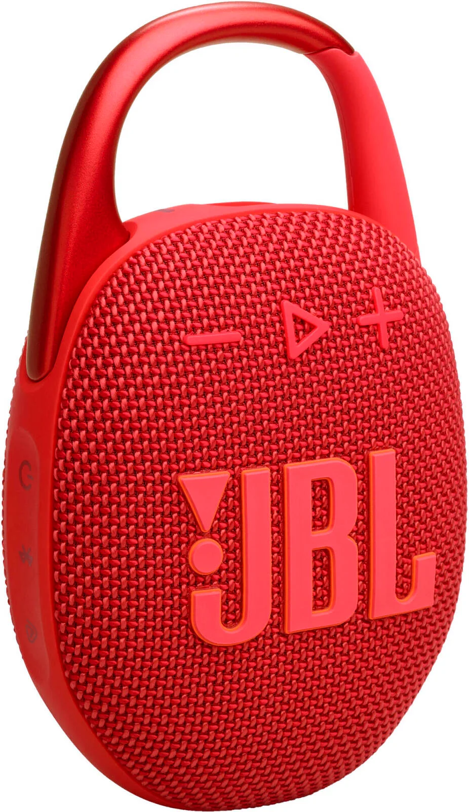 اسپیکر بی سیم قابل حمل ضدآب JBL Clip 5، صدای JBL Pro، پخش تا 12 ساعت، درایور 1.75 اینچی با رادیاتور پسیو، گیره/دسته کارابین پهن، JBL Auracast، دارای استاندارد IP67، قرمز | JBLCLIP5RED