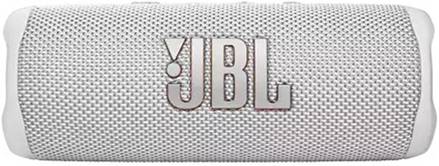 اسپیکر بلوتوثی قابل حمل JBL Flip 6 با استاندارد IP67 ضد آب، صدای حرفه ای اصلی JBL، اسپیکر 2-Way، صدای قدرتمند و بیس عمیق، 12 ساعت پخش مداوم، محافظت از شارژ ایمن USB-C، سفید | FLIP6-WH