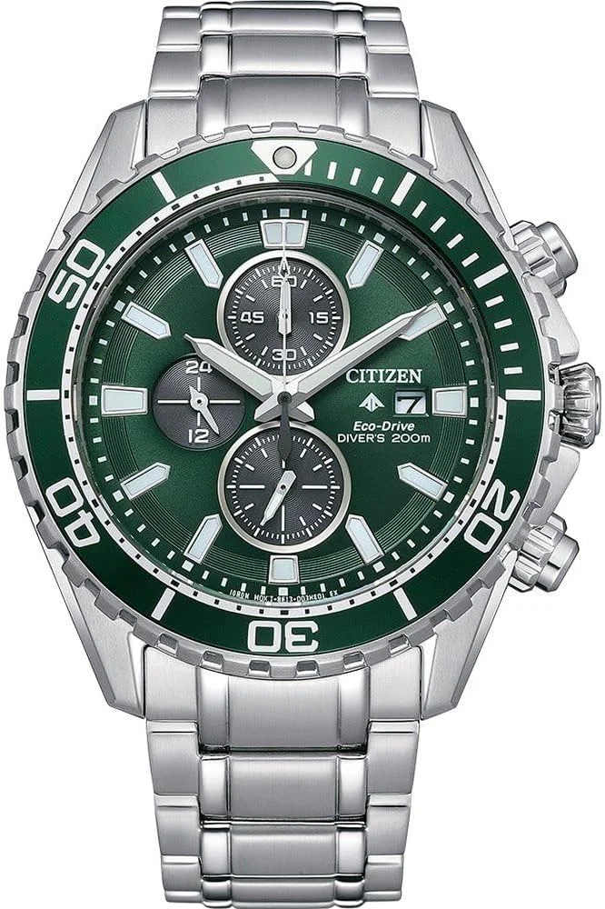 ساعت مچی مردانه سیتیزن Promaster Dive Chronograph Eco-Drive با صفحه سبز مدل CA0820-50X