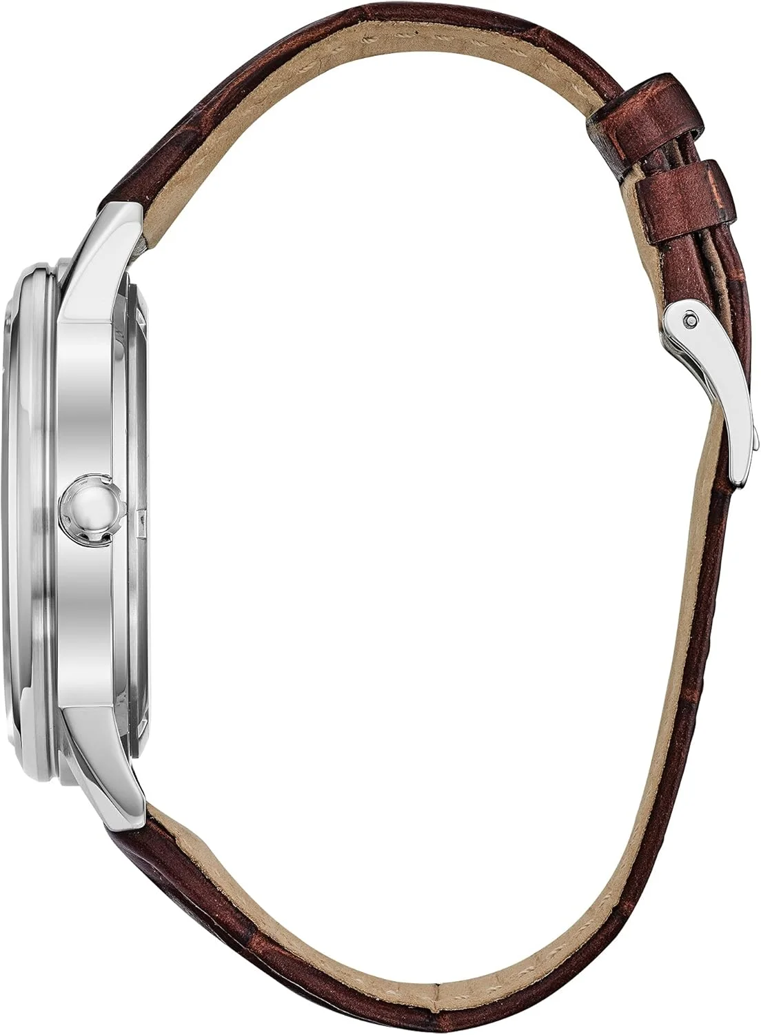 ساعت مچی مردانه سیتیزن با موتور خورشیدی، نمایشگر آنالوگ و بند چرمی مدل BU2070-12L