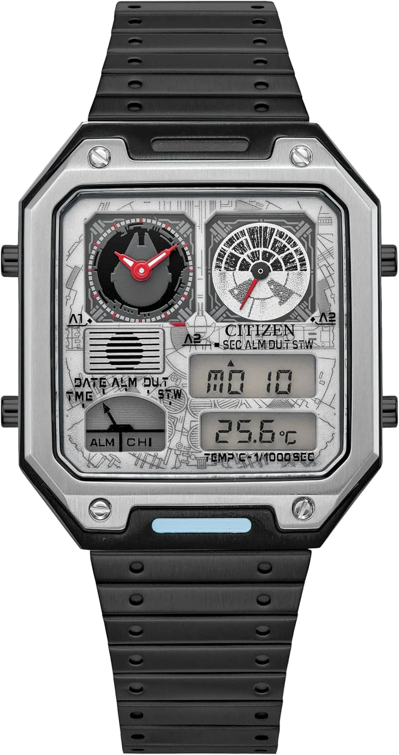 ساعت مچی مردانه سیتیزن استار وارز وینتیج آنا-دیجی کوارتز استیل ضد زنگ، مستطیلی