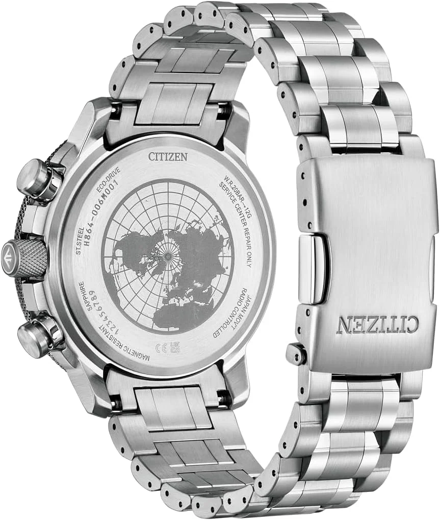 ساعت مچی مردانه سیتیزن با صفحه چند عقربه ای، موتور کوارتز ژاپنی و بند استیل مدل BY3006-53E، نقره ای، دستبندی