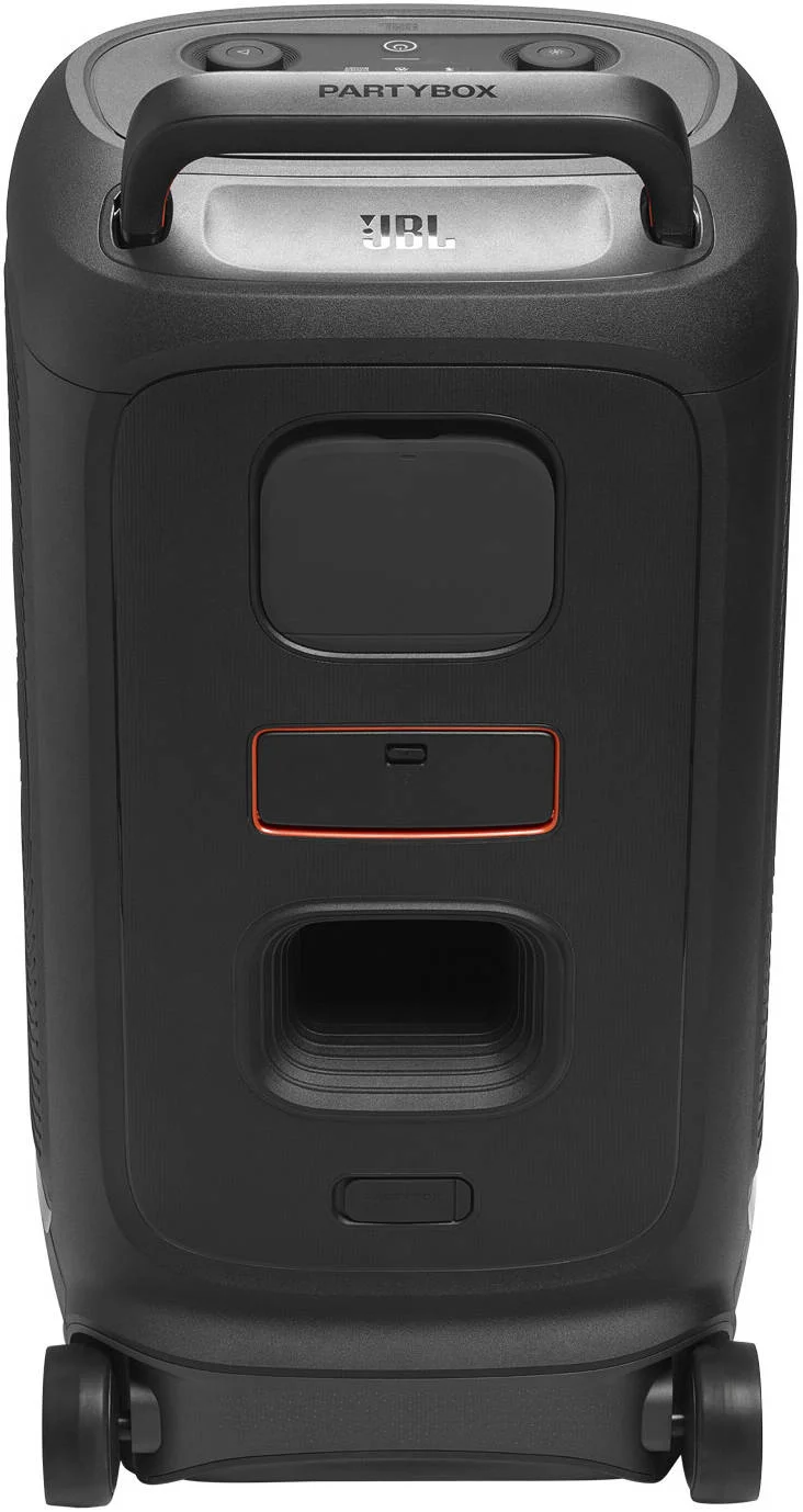 اسپیکر بلوتوثی قابل حمل JBL PartyBox 520، توان خروجی 400 وات، پاسخ فرکانسی 40 هرتز - 20 کیلوهرتز، تقویت صدای هوش مصنوعی، نمایش نور، اتصال چند اسپیکر Auracast، مقاوم در برابر پاشش آب IPX4، مشکی | PartyBox-520