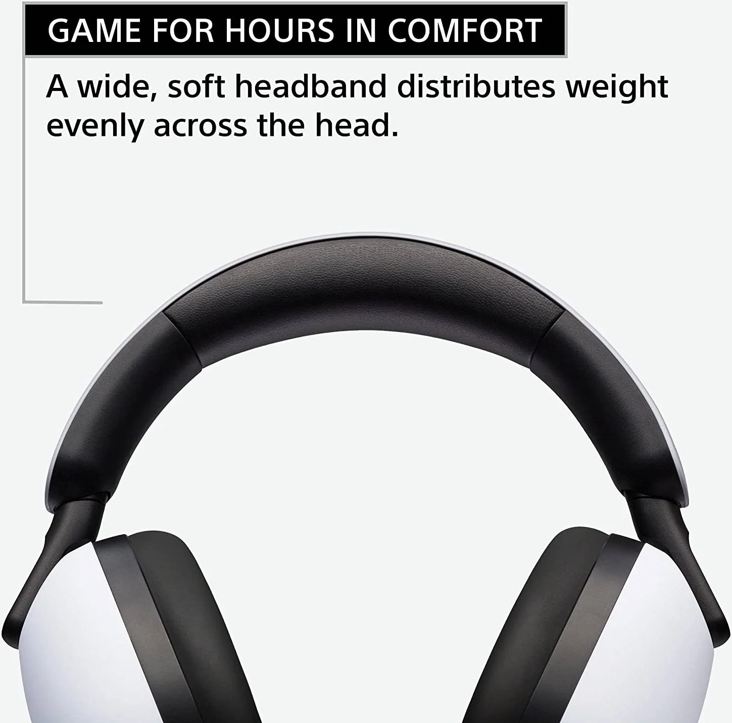 هدست گیمینگ بی سیم دور گوشی سونی Inzone H7، با صدای فضایی 360 درجه، میکروفون بوم، عمر باتری 40 ساعته، بلوتوث و فرستنده USB، اتصال 2.4 گیگاهرتز، برای PC/PS5، سفید / مشکی | WH-G700/WZ