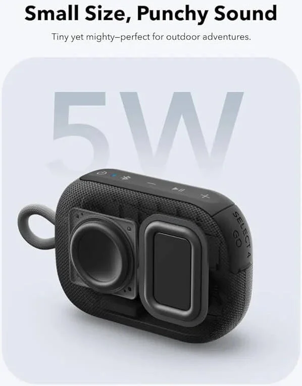 اسپیکر بلوتوثی قابل حمل انکر Soundcore Select 4 Go، صدای پرطراوت 5 واتی، اکولایزر 9 باندی قابل تنظیم، استریو بی سیم واقعی، محافظت کامل IP67 و شناور، تا 20 ساعت پخش، مشکی | A31X1111 اسپیکر بلوتوثی قابل حمل انکر Soundcore Select 4 Go، صدای پرطراوت 5 واتی، اکولایزر 9 باندی قابل تنظیم، استریو بی سیم واقعی، محافظت کامل IP67 و شناور، تا 20 ساعت پخش، مشکی | A31X1111