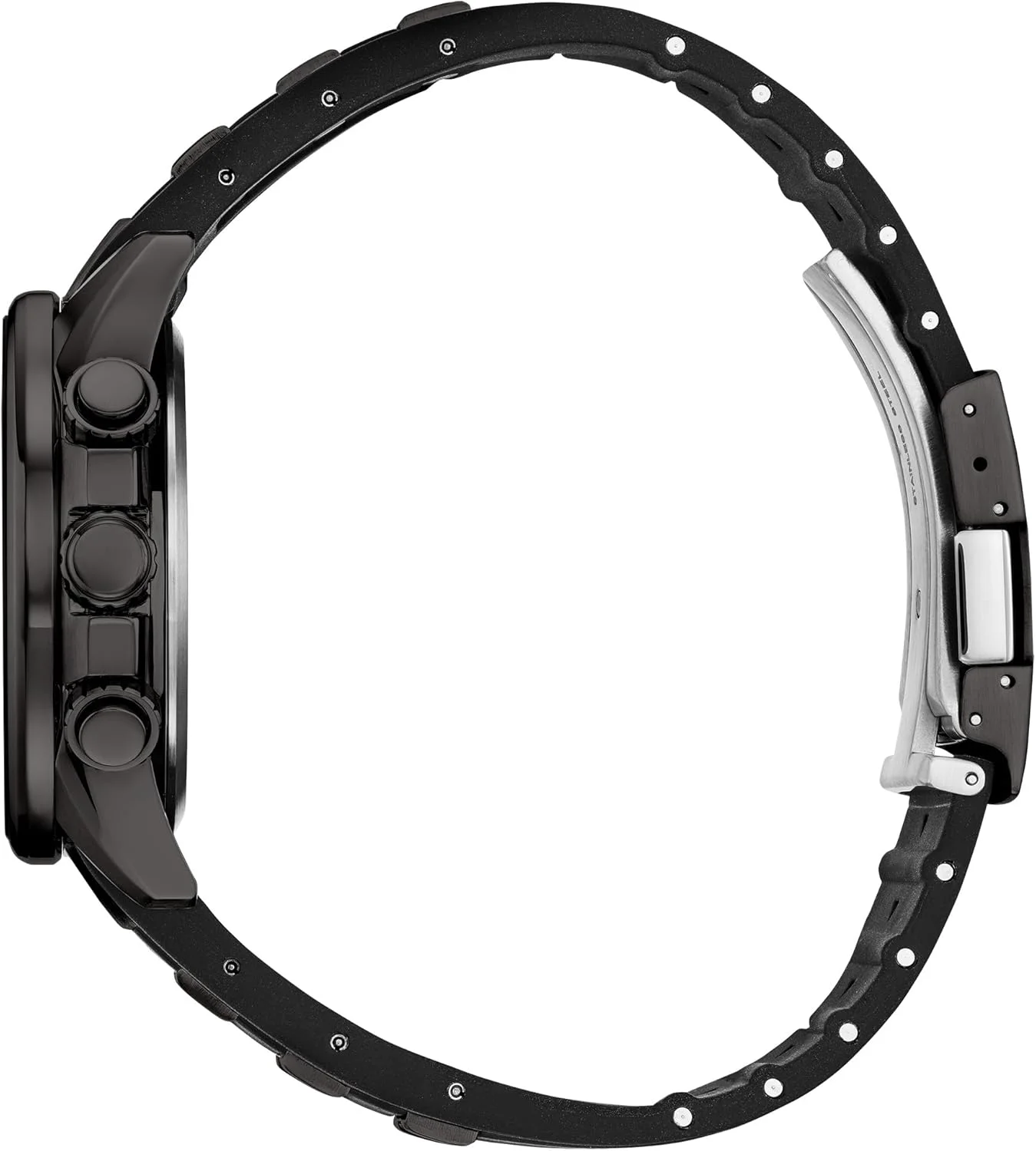 ساعت مردانه سیتیزن اکو-درایو اسپرت لاکچری PCAT، بند استیل ضد زنگ و پلی یورتان، کرنوگراف، زمان‌سنجی اتمی (مدل: CB5977-03E)