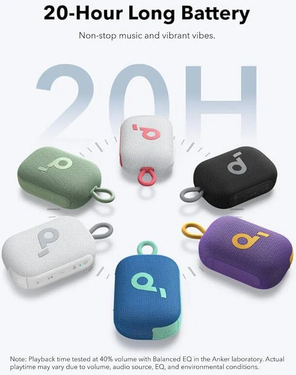 اسپیکر بلوتوثی قابل حمل انکر Soundcore Select 4 Go، صدای پرطراوت 5 واتی، اکولایزر 9 باندی قابل تنظیم، استریو بی سیم واقعی، محافظت کامل IP67 و شناور، تا 20 ساعت پخش، سفید | A31X1 اسپیکر بلوتوثی قابل حمل انکر Soundcore Select 4 Go، صدای پرطراوت 5 واتی، اکولایزر 9 باندی قابل تنظیم، استریو بی سیم واقعی، محافظت کامل IP67 و شناور، تا 20 ساعت پخش، سفید | A31X1