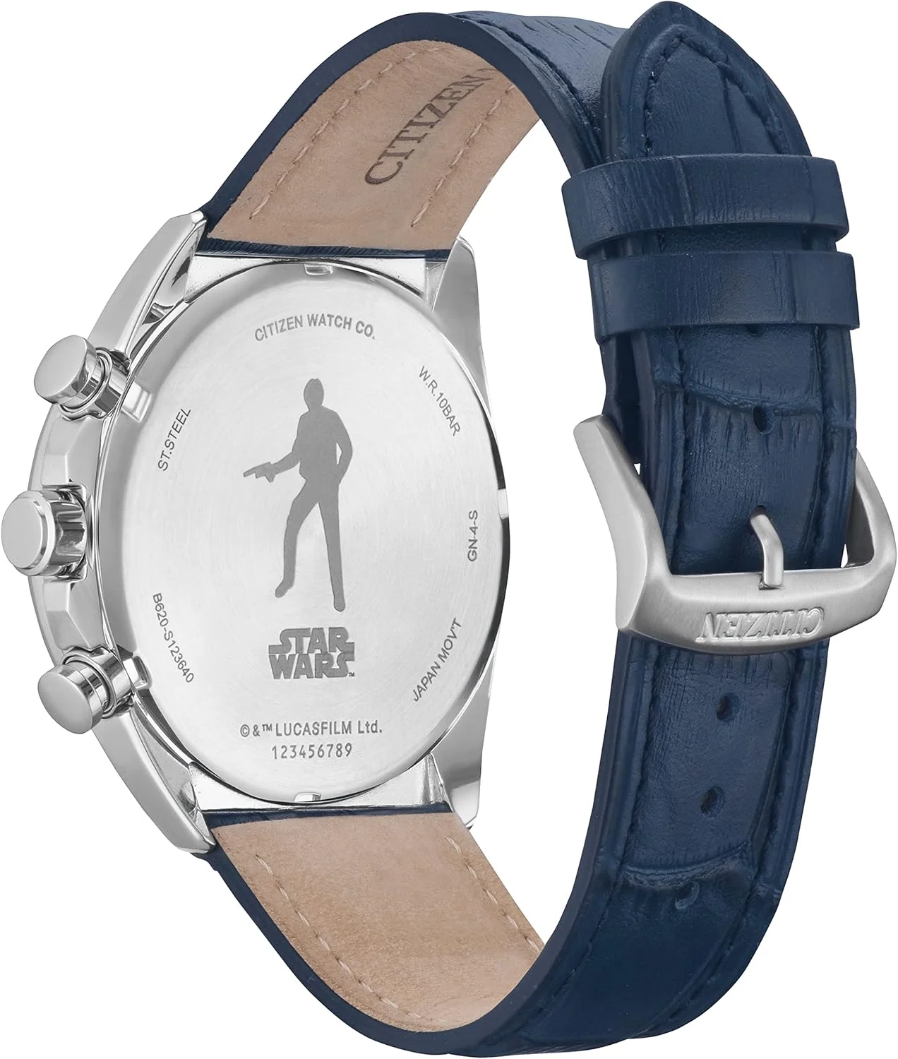 ساعت مچی کرونوگراف استیل مردانه سیتیزن اکو-درایو جنگ ستارگان میلنیوم فالکون، بند چرمی آبی، شبتاب، 44 میلیمتر (مدل: CA4281-00W)، آبی، میلنیوم فالکون ساعت مچی کرونوگراف استیل مردانه سیتیزن اکو-درایو جنگ ستارگان میلنیوم فالکون، بند چرمی آبی، شبتاب، 44 میلیمتر (مدل: CA4281-00W)، آبی، میلنیوم فالکون