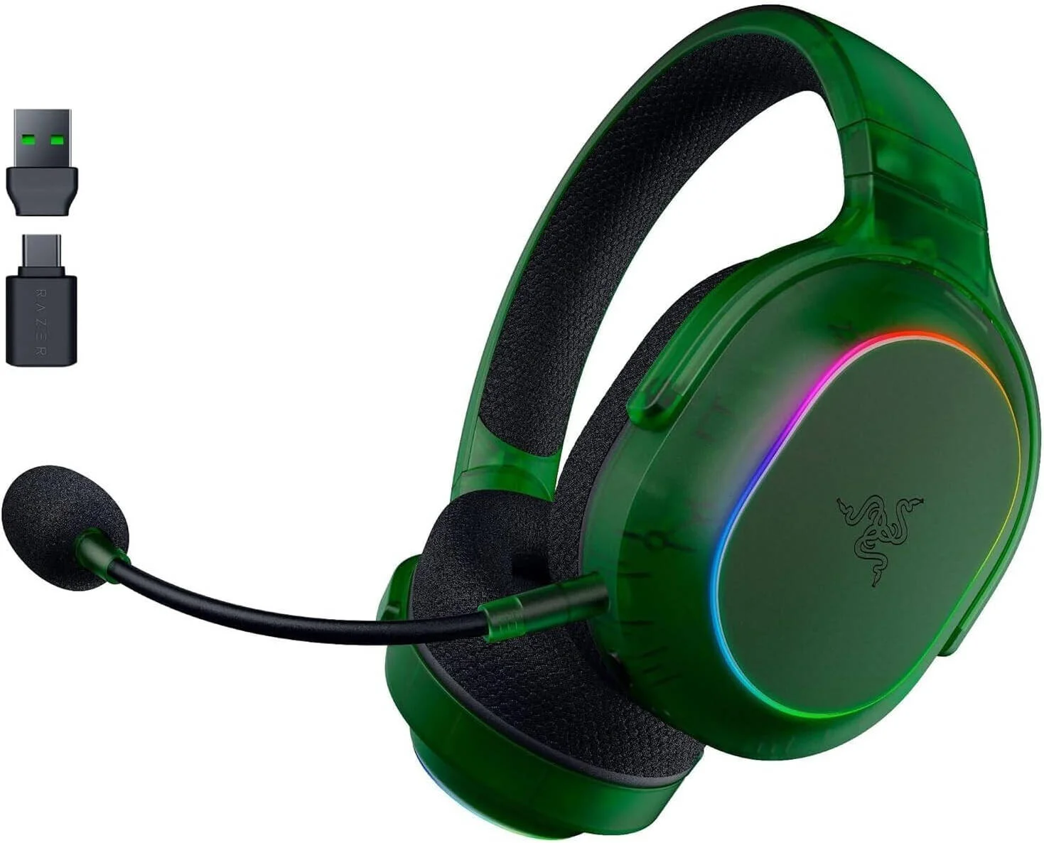 هدست گیمینگ بیسیم ریزر Barracuda X Chroma، درایور 40 میلیمتری Razer TriForce، میکروفون کاردیوئید جداشدنی Razer HyperClear، صدای فراگیر 7.1، نورپردازی 6 ناحیهای کاپ گوشی، نسخه Phantom Green | RZ04-05220300-R3M1 هدست گیمینگ بیسیم ریزر Barracuda X Chroma، درایور 40 میلیمتری Razer TriForce، میکروفون کاردیوئید جداشدنی Razer HyperClear، صدای فراگیر 7.1، نورپردازی 6 ناحیهای کاپ گوشی، نسخه Phantom Green | RZ04-05220300-R3M1
