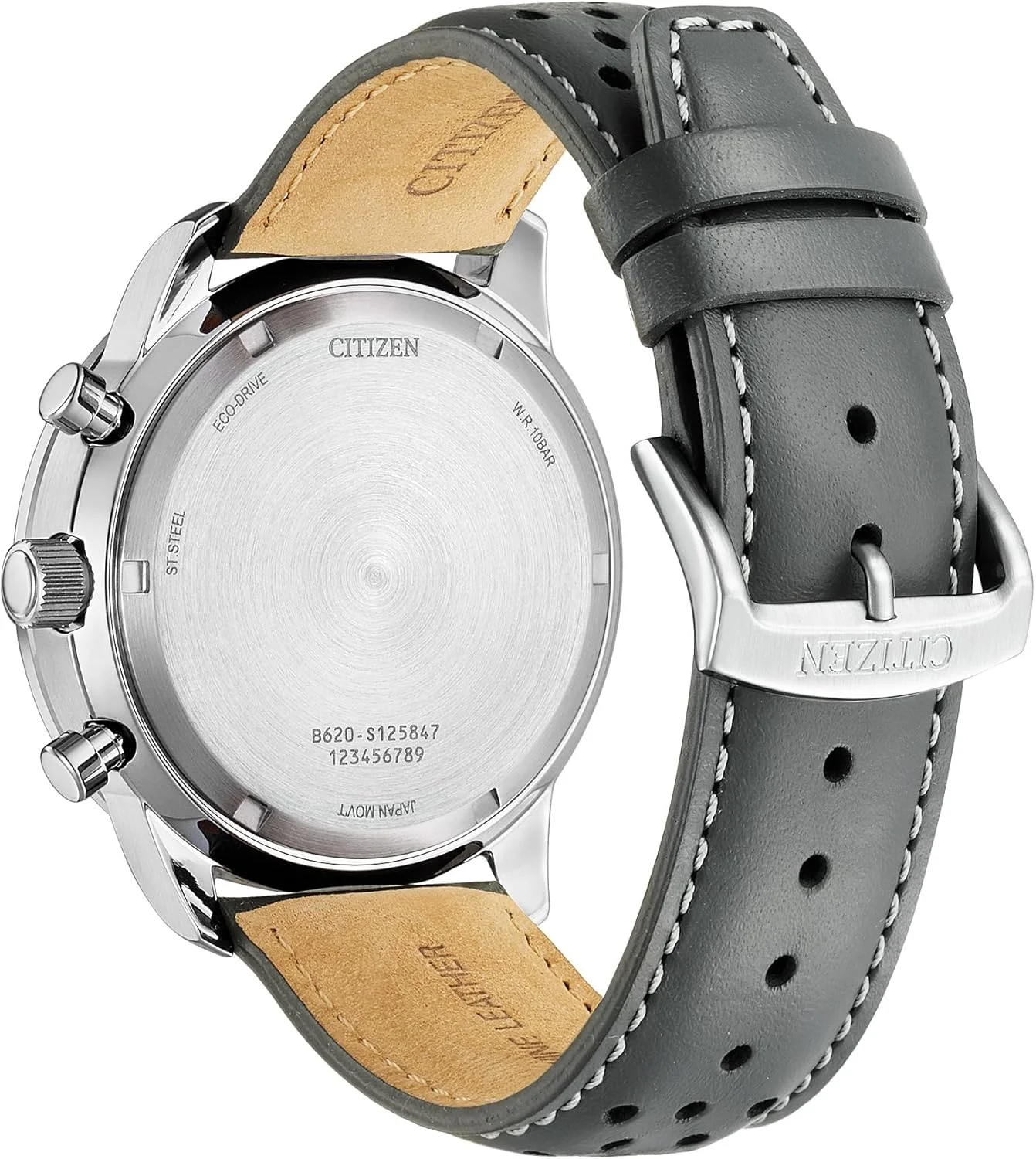 ساعت مچی مردانه سیتیزن اکو-درایو اسپرت کژوال، بند چرمی خاکستری، صفحه نقرهای، کرنوگراف، نمایشگر تاریخ (مدل: CA4500-24H) ساعت مچی مردانه سیتیزن اکو-درایو اسپرت کژوال، بند چرمی خاکستری، صفحه نقرهای، کرنوگراف، نمایشگر تاریخ (مدل: CA4500-24H)