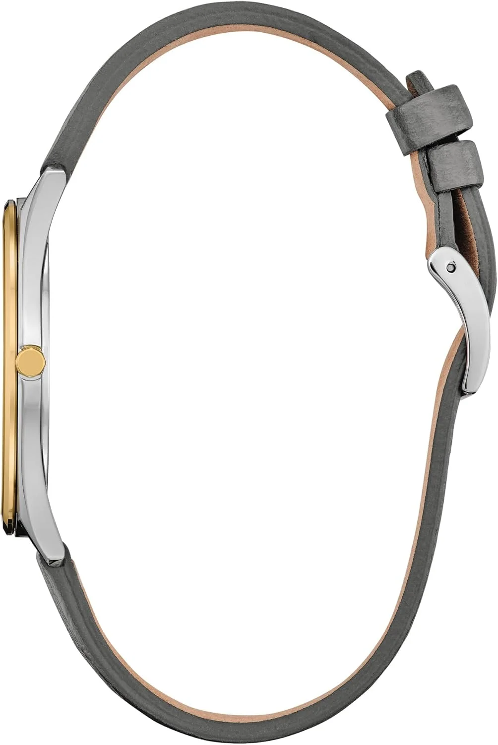 ساعت مچی کلاسیک اکو-درایو سیتیزن، استیل دورنگ، بند چرمی خاکستری، دو عقربه (مدل: AR3124-07H)