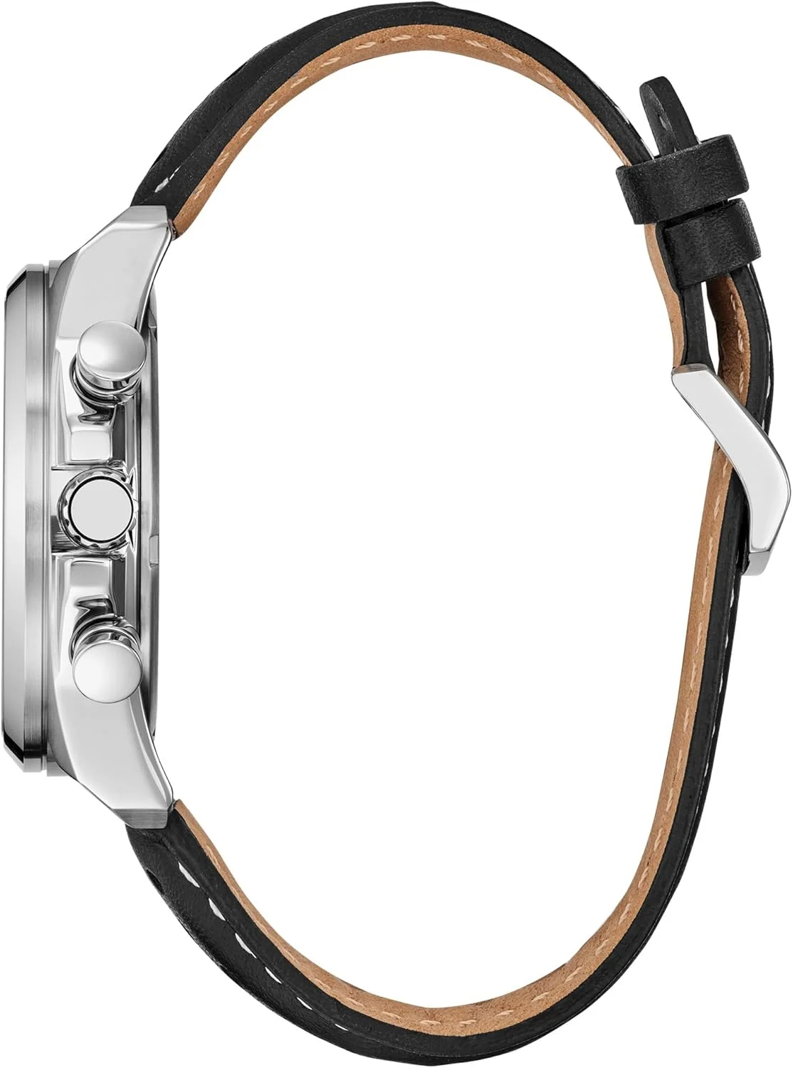 ساعت مچی مردانه سیتیزن اکو-درایو اسپرت کژوال، بند چرمی مشکی، صفحه آبی، کرنوگراف، نمایشگر تاریخ (مدل: CA4640-09L)