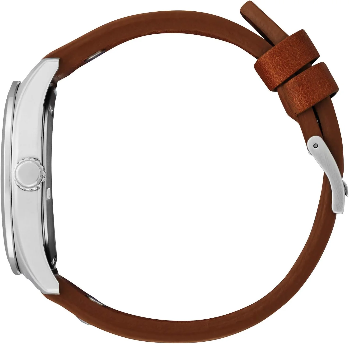 ساعت مچی مردانه سیتیزن اکو-درایو دیزنی میکی موس خلبانی، استیل ضد زنگ با بند چرمی قهوه ای، سه عقربه تاریخ دار، 40 میلی متر (مدل: BV1088-08W)، نقره ای، کلاسیک