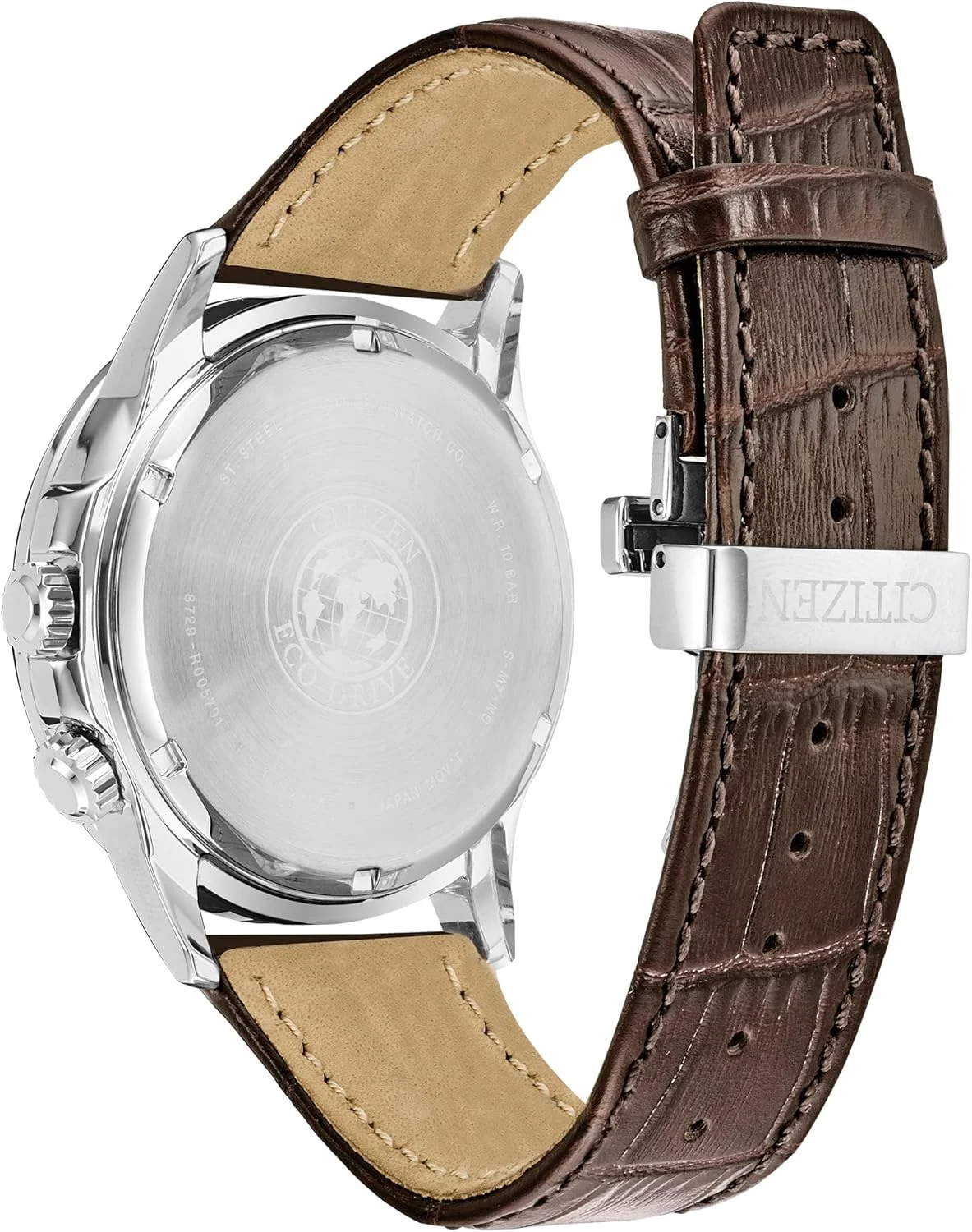 ساعت مچی مردانه سیتیزن مدل کلاسیک Calendrier Eco-Drive، نمایش 12/24 ساعته، نمایشگر 3 عقربه روز و تاریخ، شیشه معدنی ضد انعکاس، عقربه های شب تاب