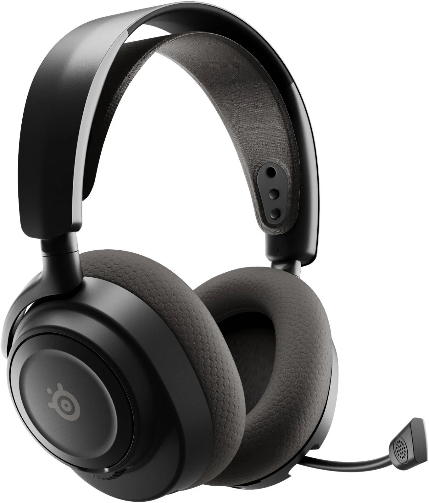 هدست گیمینگ بی‌سیم SteelSeries Arctis Nova 7 Gen 2، درایورهای مغناطیسی نئودیمیم، صدای فضایی 360 درجه، میکروفون حذف نویز، عمر باتری 50 ساعته، مشکی | 61730
