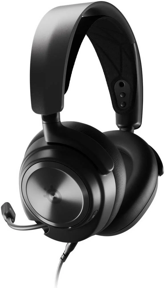 هدست گیمینگ سیمی SteelSeries Arctis Nova Pro، درایورهای Hi-Fi ممتاز، صدای Hi-Res، صدای فضایی 360 درجه، Game DAC Gen 2، Quad-DAC، میکروفون ClearCast Gen 2، PC، PS5/PS4، Switch، Xbox، مشکی | 61528