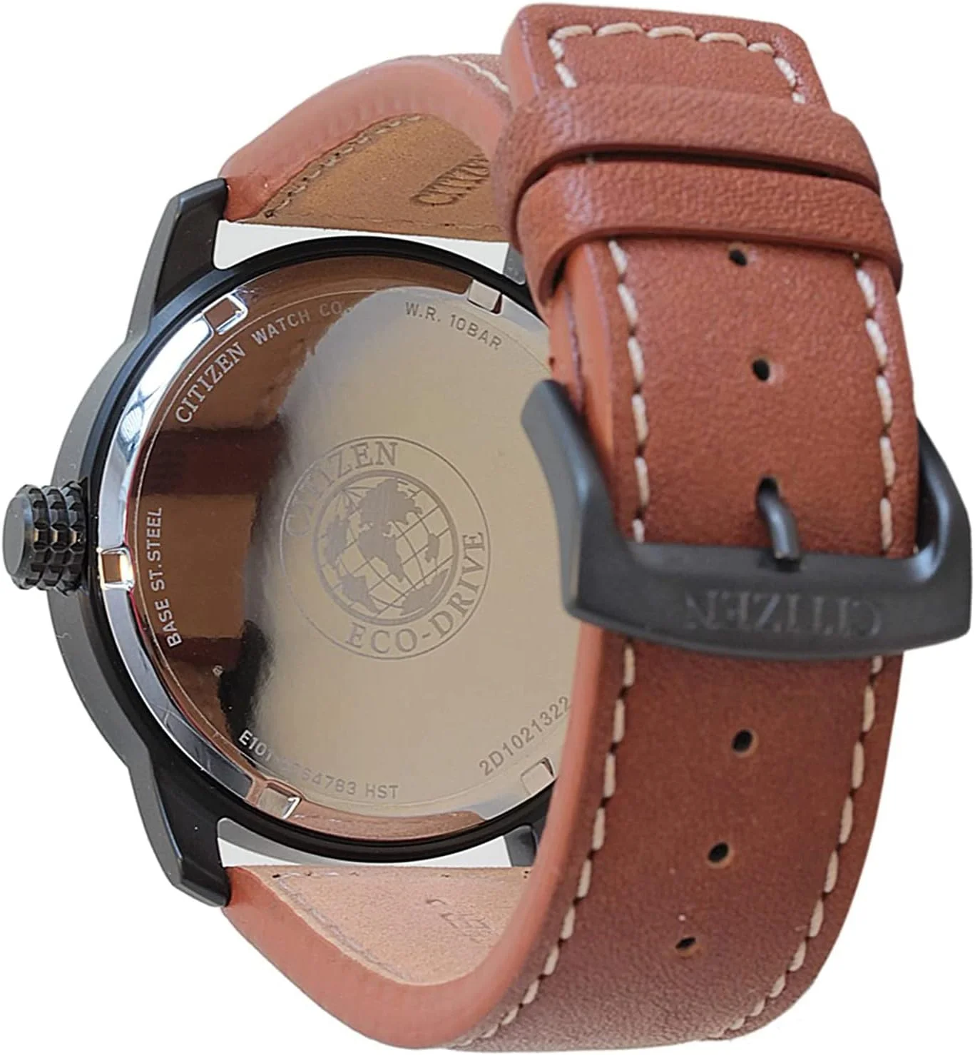 ساعت مچی عقربه‌ای مردانه سیتیزن با بند چرمی مدل BM8476-07EE، مشکی/قهوه‌ای، بند