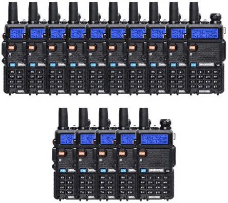 رادیو دو طرفه آنالوگ دو باندی BAOFENG UV-5R 5W، محدوده فرکانس UHF/VHF، تُن برست 1750 هرتز، چراغ قوه LED، هشدار اضطراری، تنظیم راجر، تایمر خاموش شدن، باتری 1800 میلی آمپر ساعتی، بسته 15 عددی، مشکی | UV-5R15