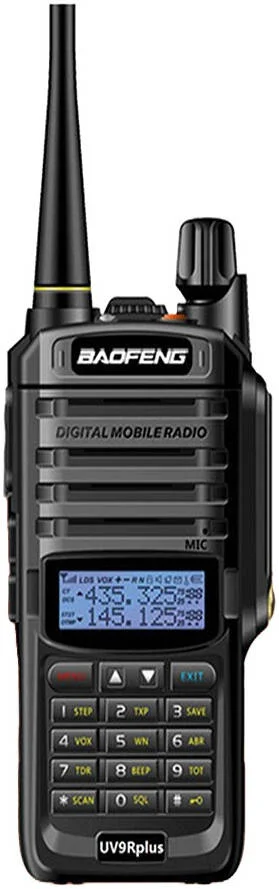 رادیو دو طرفه Baofeng UV-9R Plus، به همراه گوشی، دو بانده، نور پس زمینه خودکار، تایمر تایم اوت، اعلان صوتی، قفل صفحه کلید خودکار، آلارم اضطراری، چراغ قوه داخلی، هشدار کمبود باتری، مشکی | UV9RP