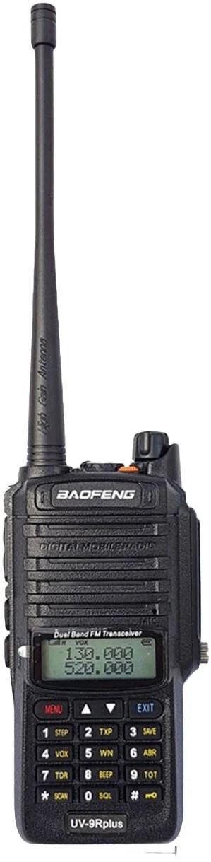 رادیو دو طرفه Baofeng UV-9R Plus، به همراه گوشی، دو بانده، نور پس زمینه خودکار، تایمر تایم اوت، اعلان صوتی، قفل صفحه کلید خودکار، آلارم اضطراری، چراغ قوه داخلی، هشدار کمبود باتری، مشکی | UV9RP
