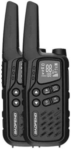 بیسیم دو طرفه BAOFENG EP-25 FRS، دارای 22 کانال FRS، اسکن کد حریم خصوصی و ذخیره مانیتور کانال، نشانگر سطح باتری، چراغ اضطراری، ذخیره باتری/برق، باتری 1500mAh، بسته 2 عددی، مشکی | EP-252