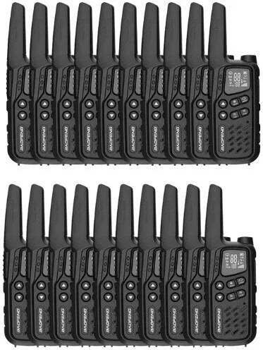 رادیو دو طرفه FRS باوفنگ EP-25، دارای 22 کانال FRS، اسکن کد حریم خصوصی و ذخیره مانیتور کانال، نشانگر سطح باتری، چراغ اضطراری، صرفه جویی در باتری/برق، باتری 1500mAh، بسته 20 عددی، مشکی | EP-25