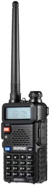 رادیو دو طرفه قابل حمل آنالوگ BaoFeng UV-5R، دو باند (VHF/UHF)، 50-55 هرتز، باتری 1500 میلی آمپر ساعت، فرستنده و گیرنده دستی جمع و جور، با کیفیت بالا و قابل اعتماد، مشکی | UV-5R