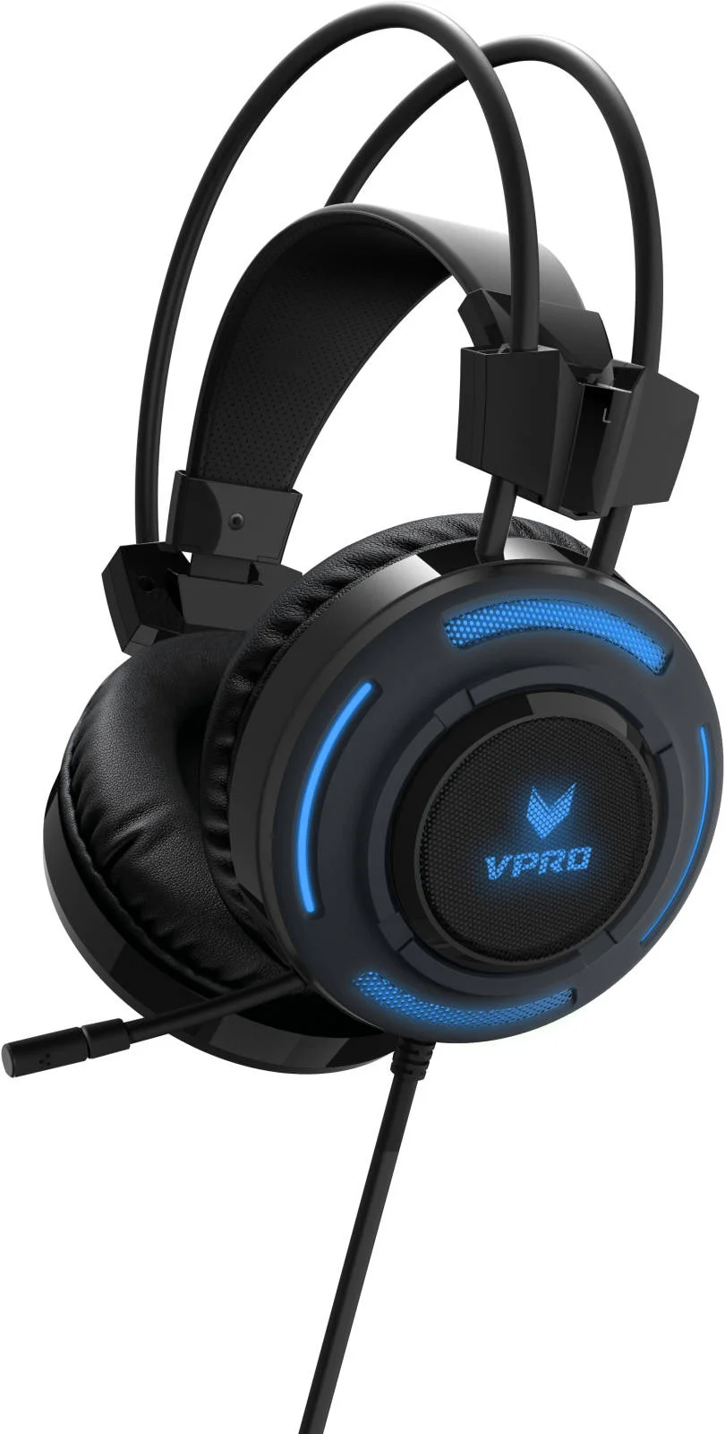 هدست گیمینگ Rapoo VPro VH200، سیم دار نورانی، 7.1 کانال، نور پس زمینه 16 میلیون رنگ، جک صوتی 3.5 میلی متری، میکروفون حذف نویز، مشکی | 16651