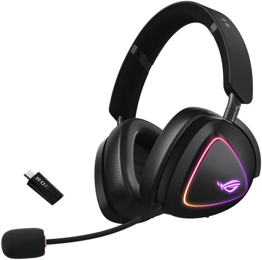 هدست گیمینگ ایسوس ROG Delta II، درایورهای دیافراگمی تیتانیومی 50 میلی‌متری، میکروفون بوم 10 میلی‌متری، حذف نویز فعال، اتصال سه حالته، ظرفیت باتری 1800 میلی‌آمپر ساعت، مشکی | 90YH03W0-BHUA00