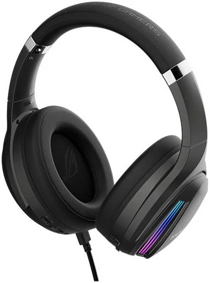 هدست گیمینگ سیمی ایسوس ROG Strix Fusion II 500، صدای فراگیر مجازی 7.1، درایورهای 50 میلی‌متری، میکروفون‌های AI Beamforming، حلقه نورپردازی Aura RGB، 3.5 میلی‌متری، USB-C و USB-A، مشکی | 90YH02W5-B2UA00