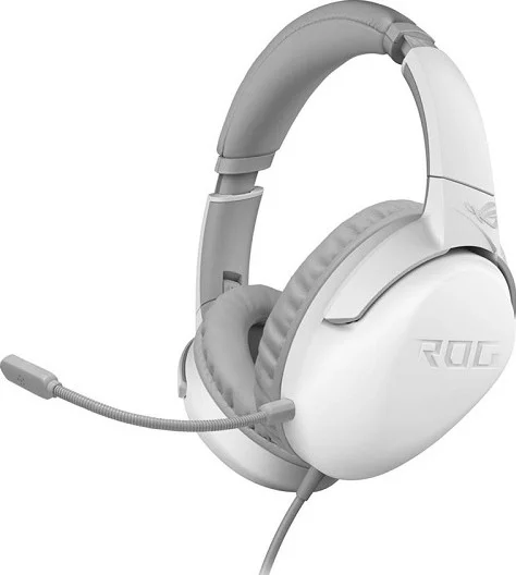 هدست گیمینگ ایسوس ROG Strix Go Core Moonlight White، صدای Hi-Res، جک 3.5 میلی‌متری، کنترل صدا و میکروفون، سازگار با PC، PS5، Xbox One، Nintendo Switch و دستگاه‌های موبایل | 90YH0381-B1UA00