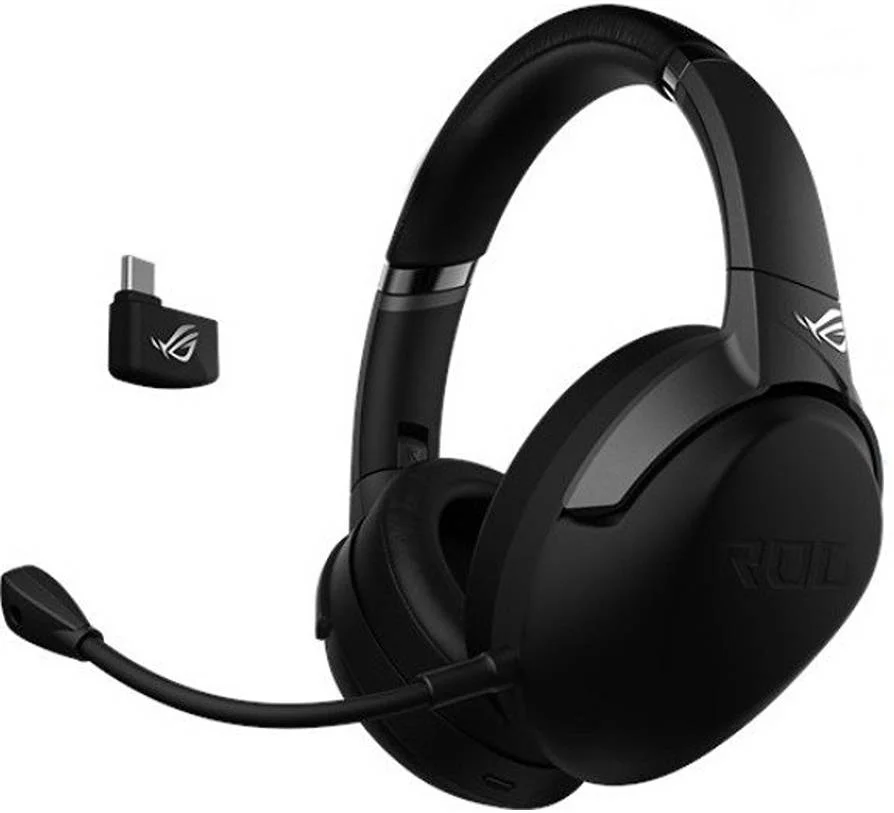 هدست گیمینگ بی سیم ایسوس ROG Strix Go 2.4، درایور مگنت نئودیمیومی 40 میلی متری، میکروفون با قابلیت حذف نویز هوش مصنوعی، تاشو، مشکی | 90YH01X1-B3UA00