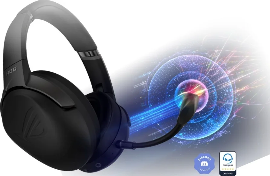 هدست گیمینگ بی سیم ایسوس ROG Strix Go 2.4، درایور مگنت نئودیمیومی 40 میلی متری، میکروفون با قابلیت حذف نویز هوش مصنوعی، تاشو، مشکی | 90YH01X1-B3UA00