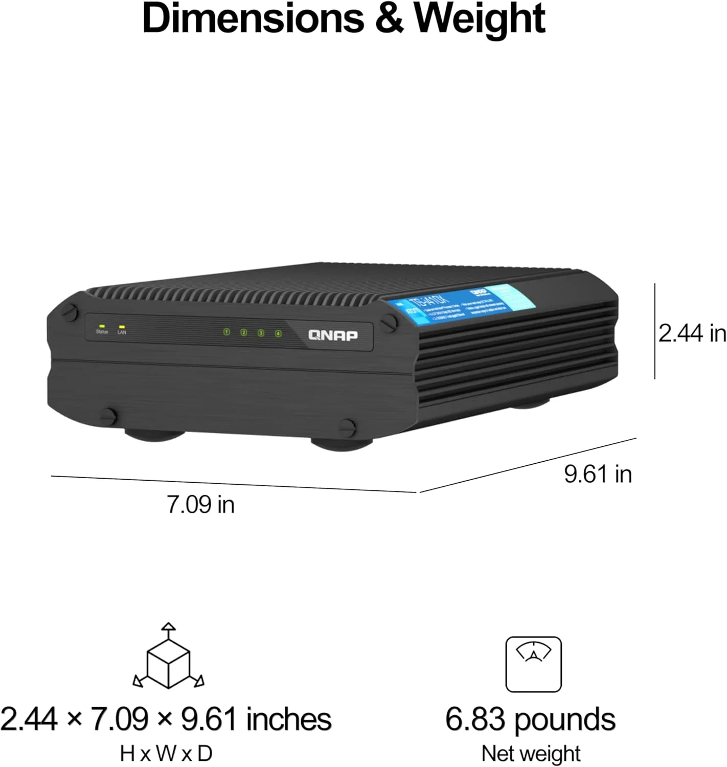 QNAP TS-i410X-8G-US NAS صنعتی 4 بی با سرعت بالا و بدون فن با دو پورت 10GBe، پردازنده Intel Atom، حافظه 8 گیگابایتی DDR4 و اتصال شبکه 2.5GbE (2.5G/1G/100M) (بدون دیسک)