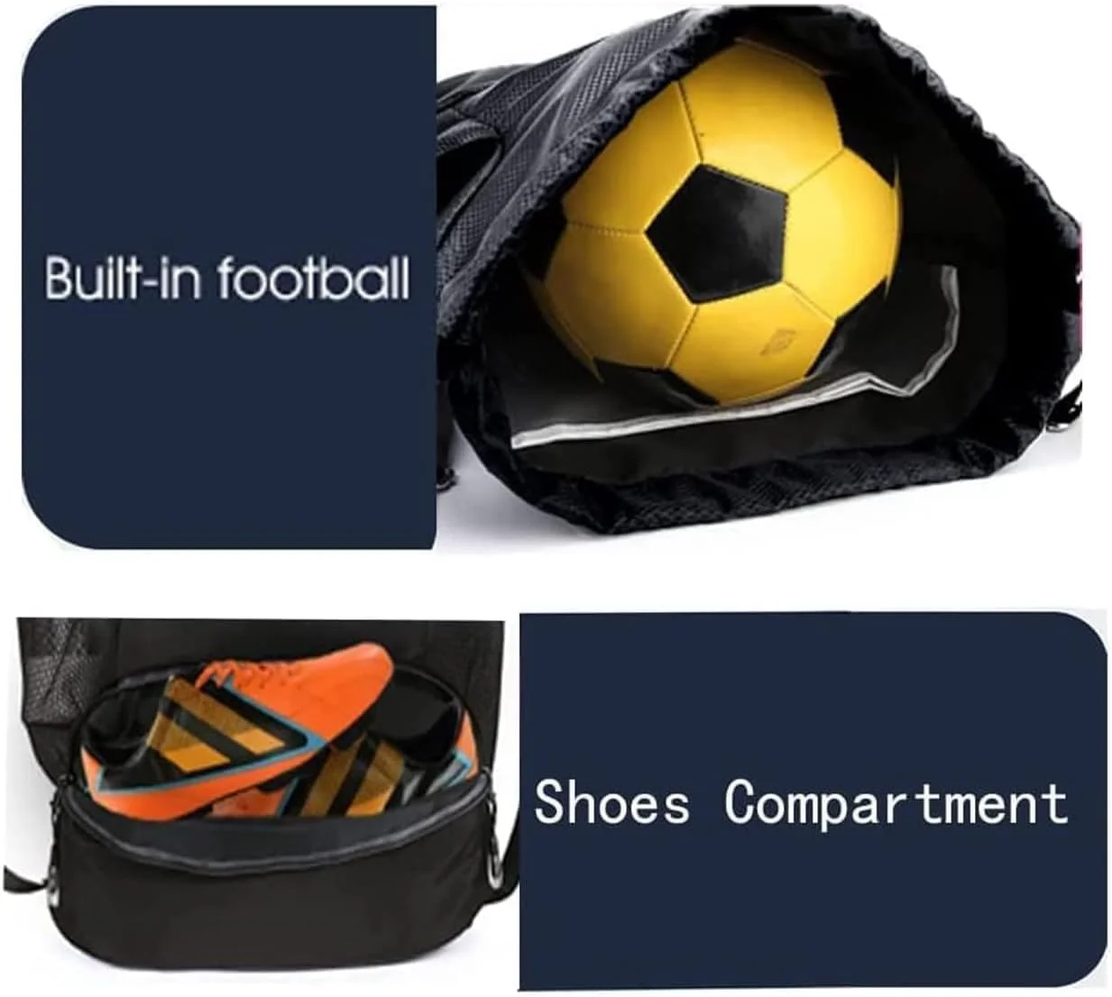 کوله پشتی بند دار، کیف ورزشی ضد آب با محفظه کفش، کوله پشتی سبک وزن باشگاه برای مردان و زنان، ایده آل برای شنا و تمرین