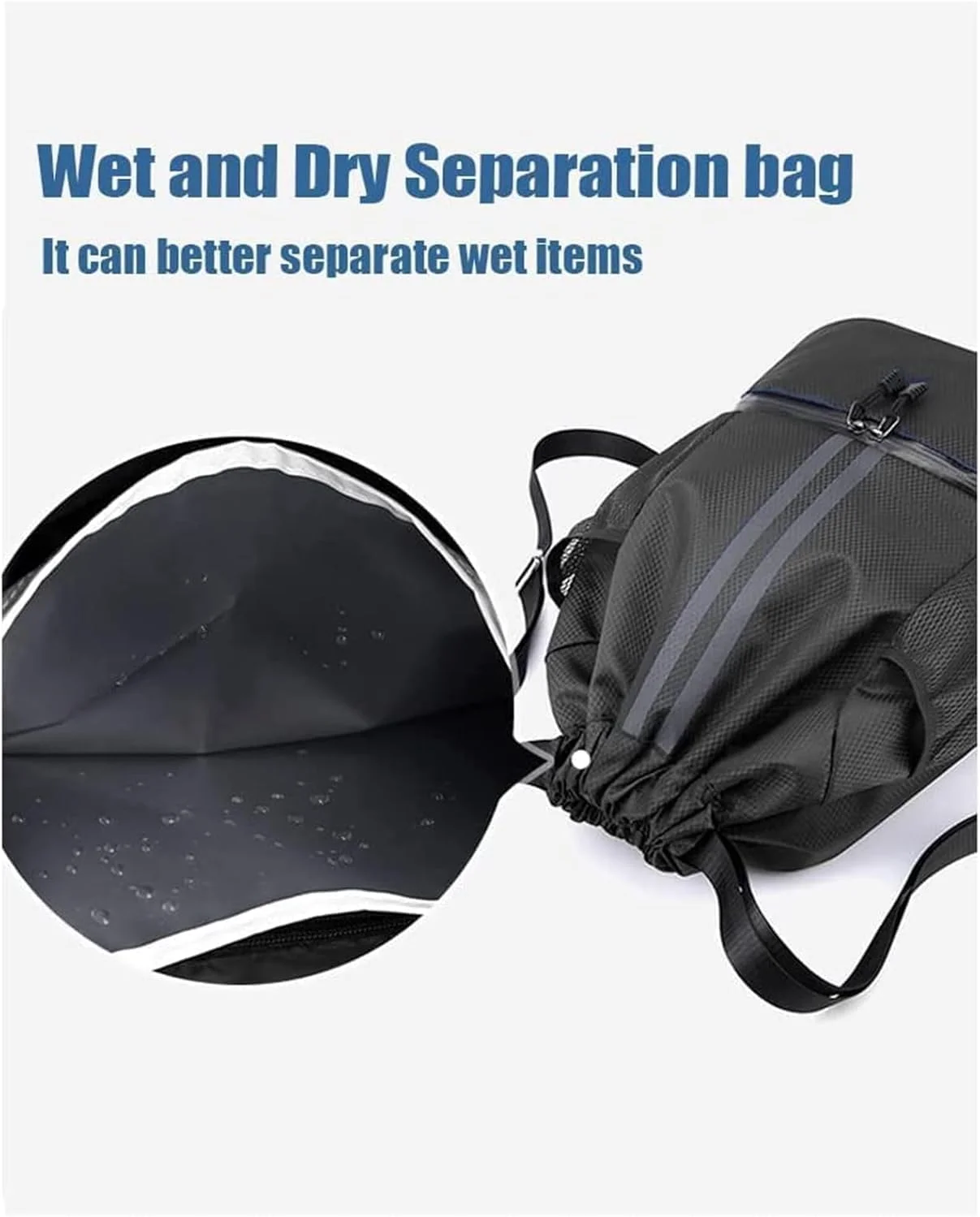 کوله پشتی بند دار، کیف ورزشی ضد آب با محفظه کفش، کوله پشتی سبک وزن باشگاه برای مردان و زنان، ایده آل برای شنا و تمرین