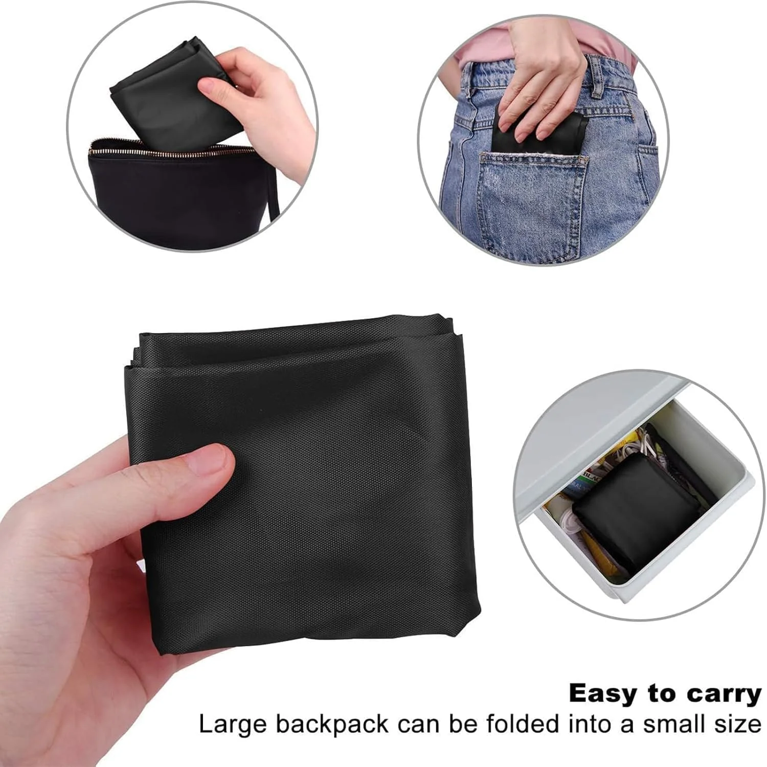 کیف کوله پشتی بند دار، 2 عدد 34x42 سانتی متر، کیف ورزشی نایلونی سبک وزن و ضد آب، کیف تاشو بادوام برای ورزش، مسافرت و لوازم ضروری روزانه