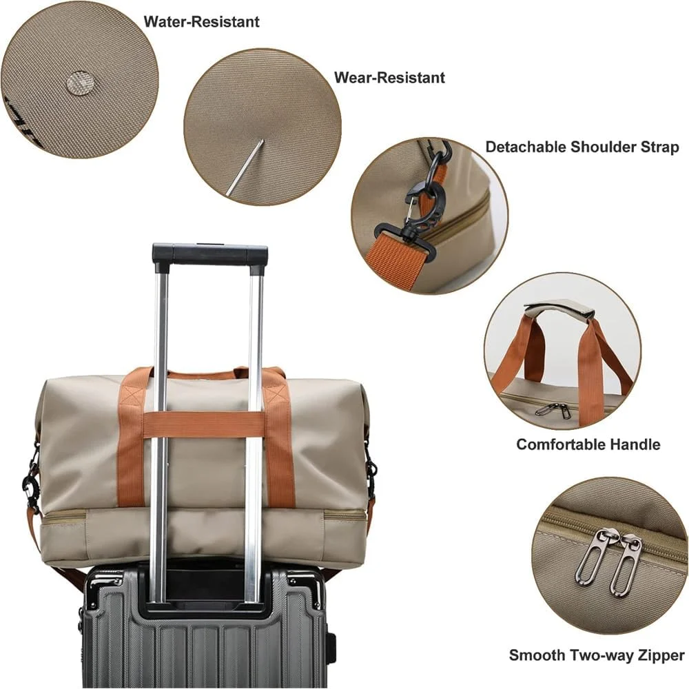 کیف دافل Amerteer برای آقایان و بانوان، دافل مسافرتی سبک وزن با محفظه کفش و جیب خیس، کیف ورزشی برای ورزش و تمرین، تناسب اندام، فضای باز، کمپینگ (خاکی) کیف دافل Amerteer برای آقایان و بانوان، دافل مسافرتی سبک وزن با محفظه کفش و جیب خیس، کیف ورزشی برای ورزش و تمرین، تناسب اندام، فضای باز، کمپینگ (خاکی)