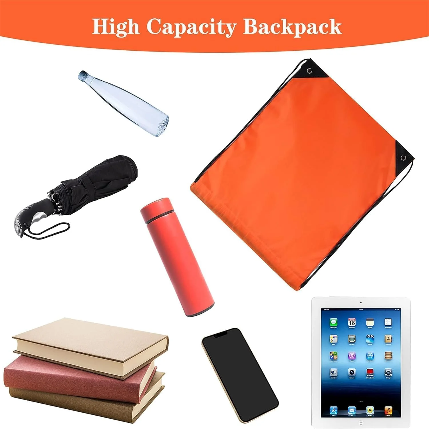 کیف های بند دار، بسته 10 عددی کیف های جمع شونده نایلونی ضد آب با بند های بادوام، کوله پشتی های سبک وزن برای ورزش، باشگاه، ساحل، مسافرت، مجموعه عمده در رنگ های مختلف