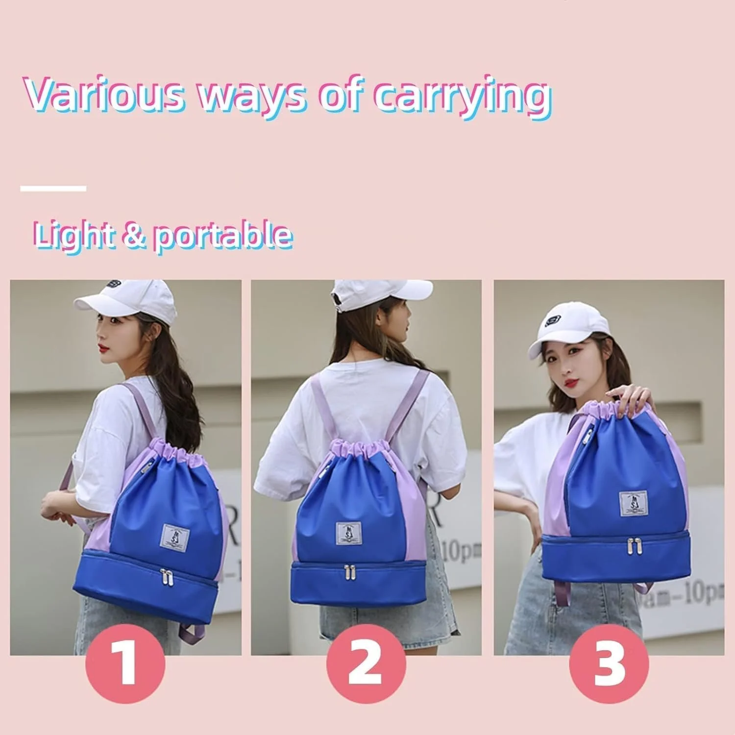 کوله پشتی بند دار، کوله پشتی مسافرتی چند منظوره با پارچه تنفسی، عالی برای پارک آبی، ورزش و ماجراجویی در فضای باز