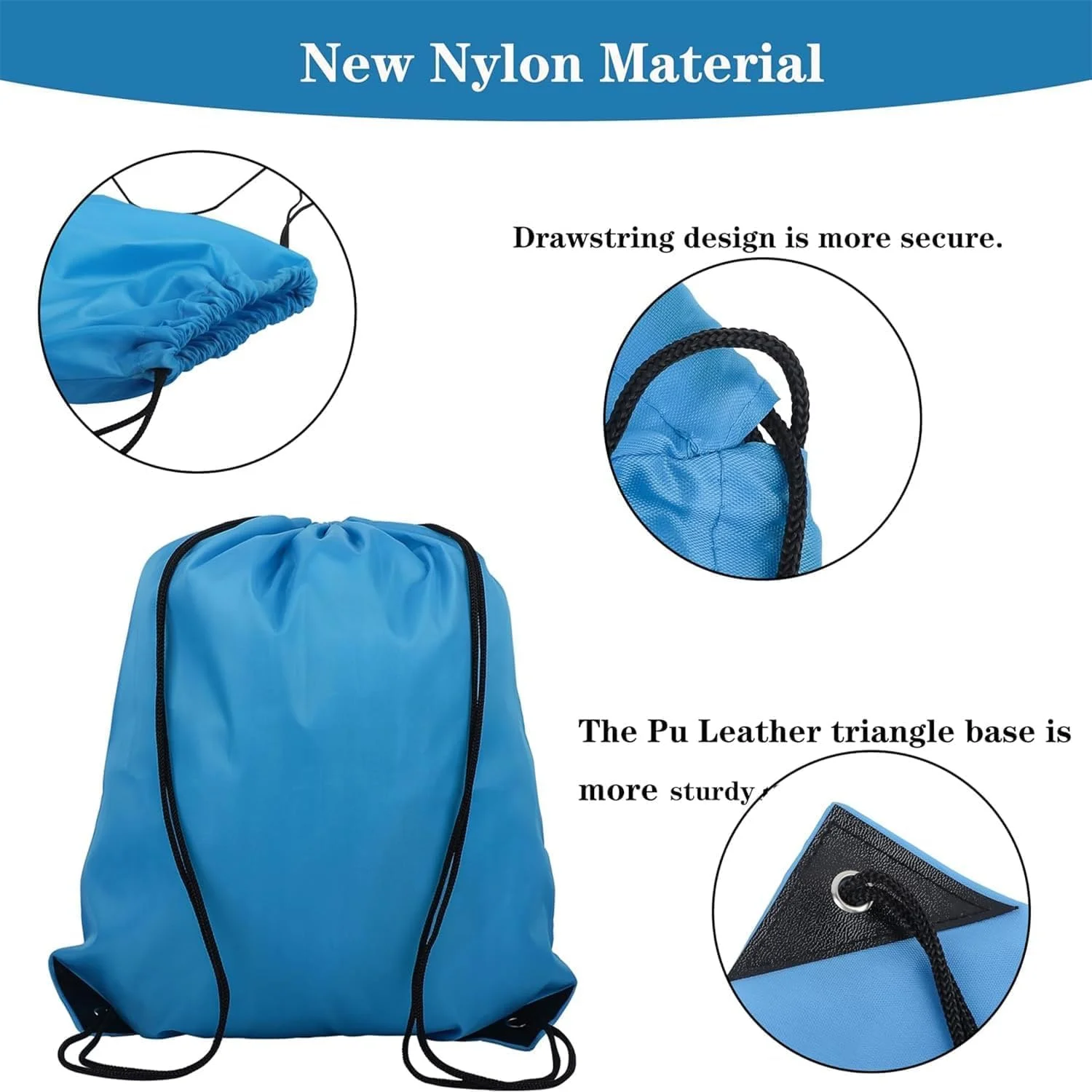 کیف های بند دار، بسته 10 عددی کیف های جمع شونده نایلونی ضد آب با بند های بادوام، کوله پشتی های سبک وزن برای ورزش، باشگاه، ساحل، مسافرت، مجموعه عمده در رنگ های مختلف